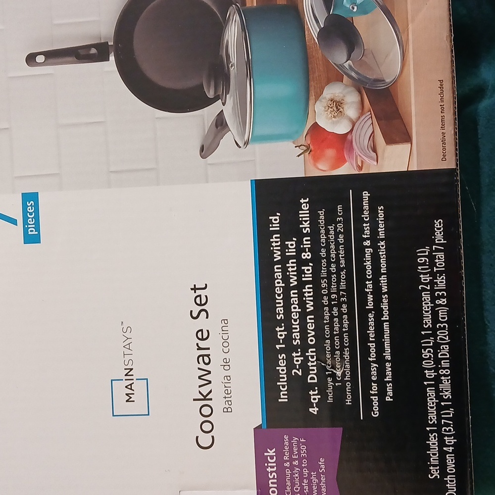 7 piece cookware set,nonstick includes 1 sauce pan with lid,2 qt. saucepan with